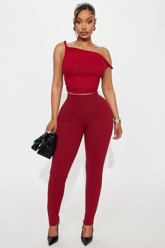 Vicky Skinny Pant - Burgundy
