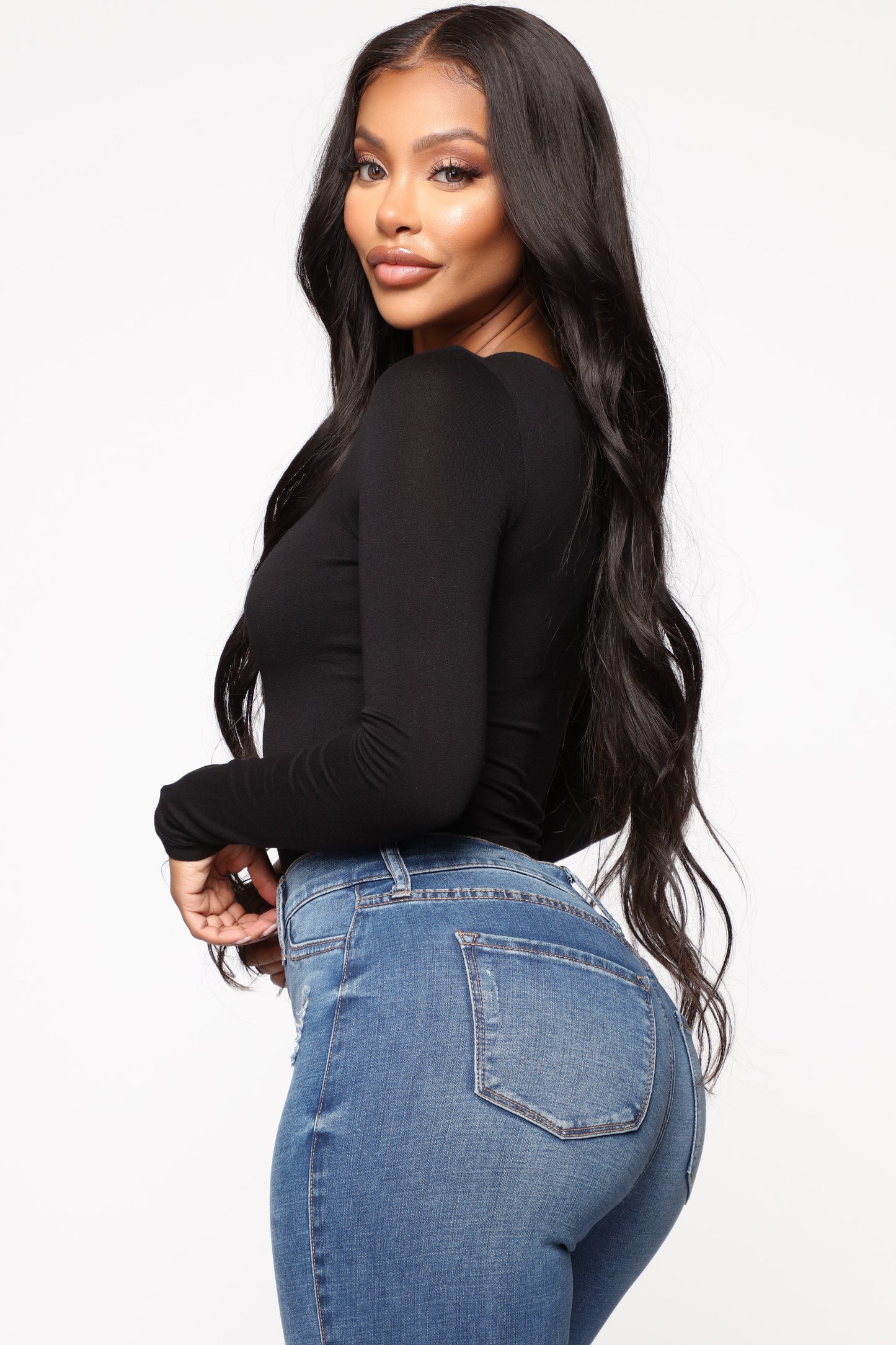 Yasmeen Square Neck Top - Black