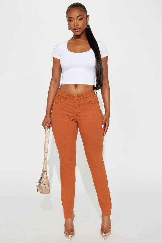 Skinny Uniform Pants - Rust