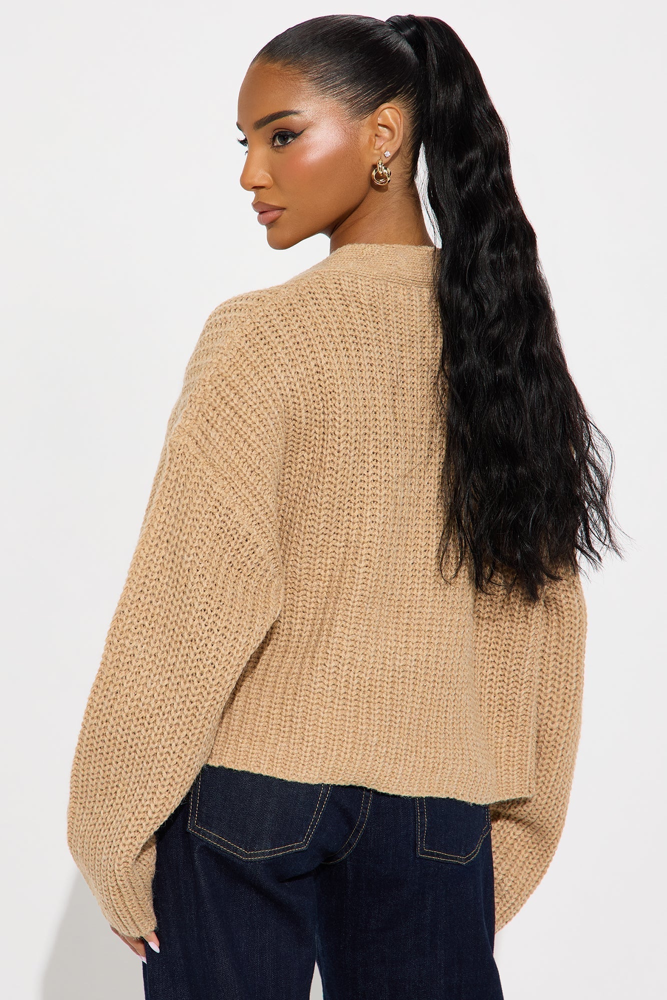 Fill Me In Chunky Knit Cardigan - Taupe
