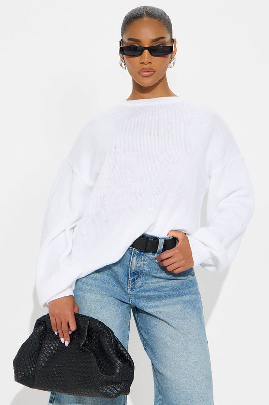 Autumn Feels Sweater - White