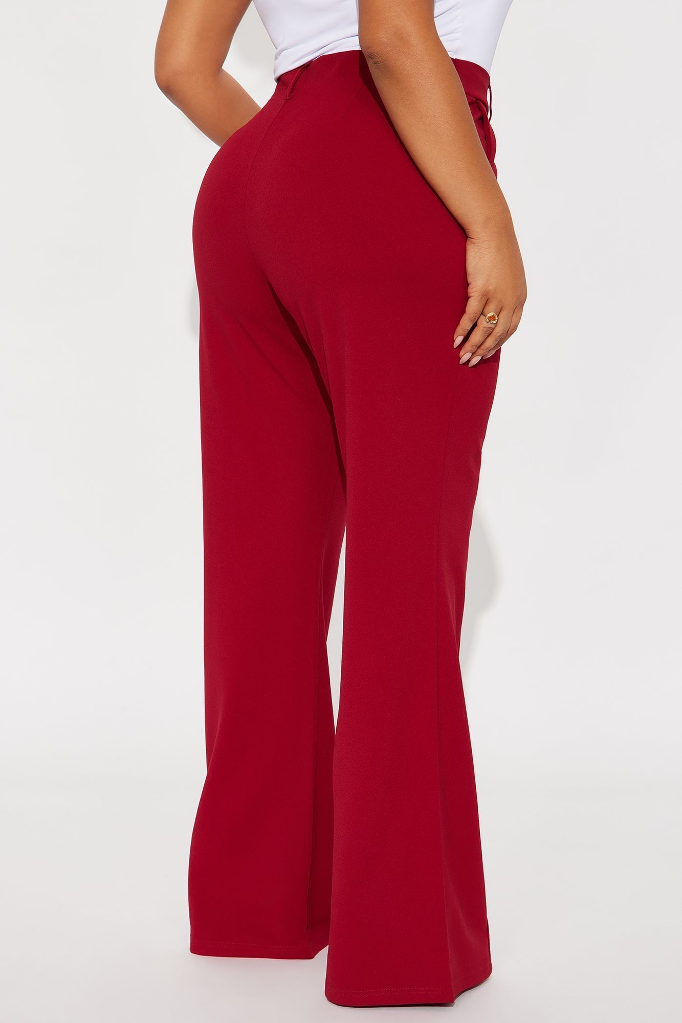 Heidi Wide Leg Trouser Pant - DarkRed