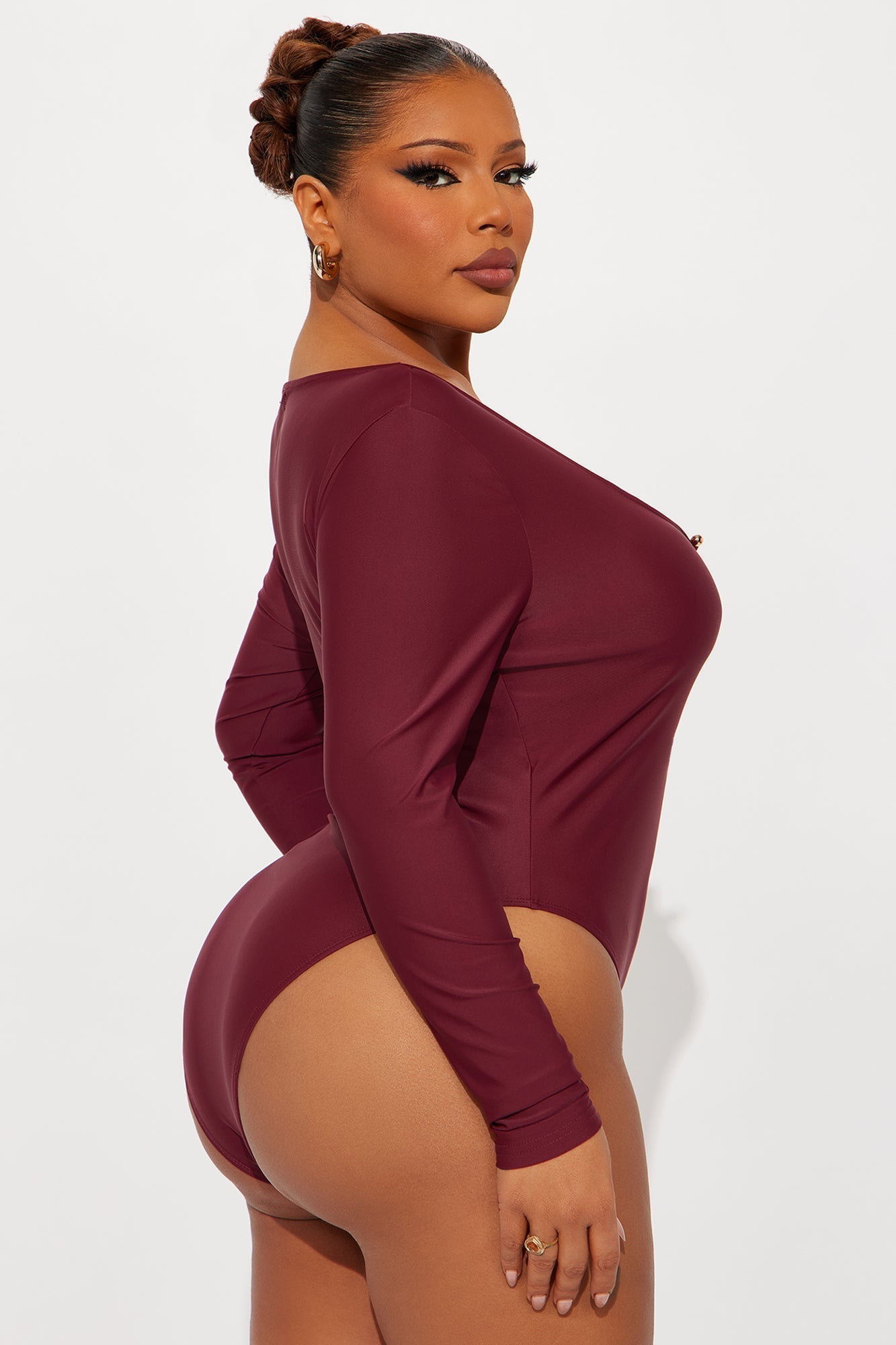 Intermission Long Sleeve Bodysuit - Burgundy