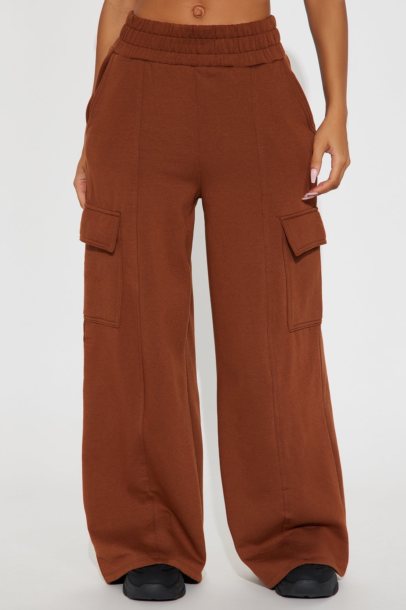 Naomi Cargo Wide Leg Pant - Chocolate