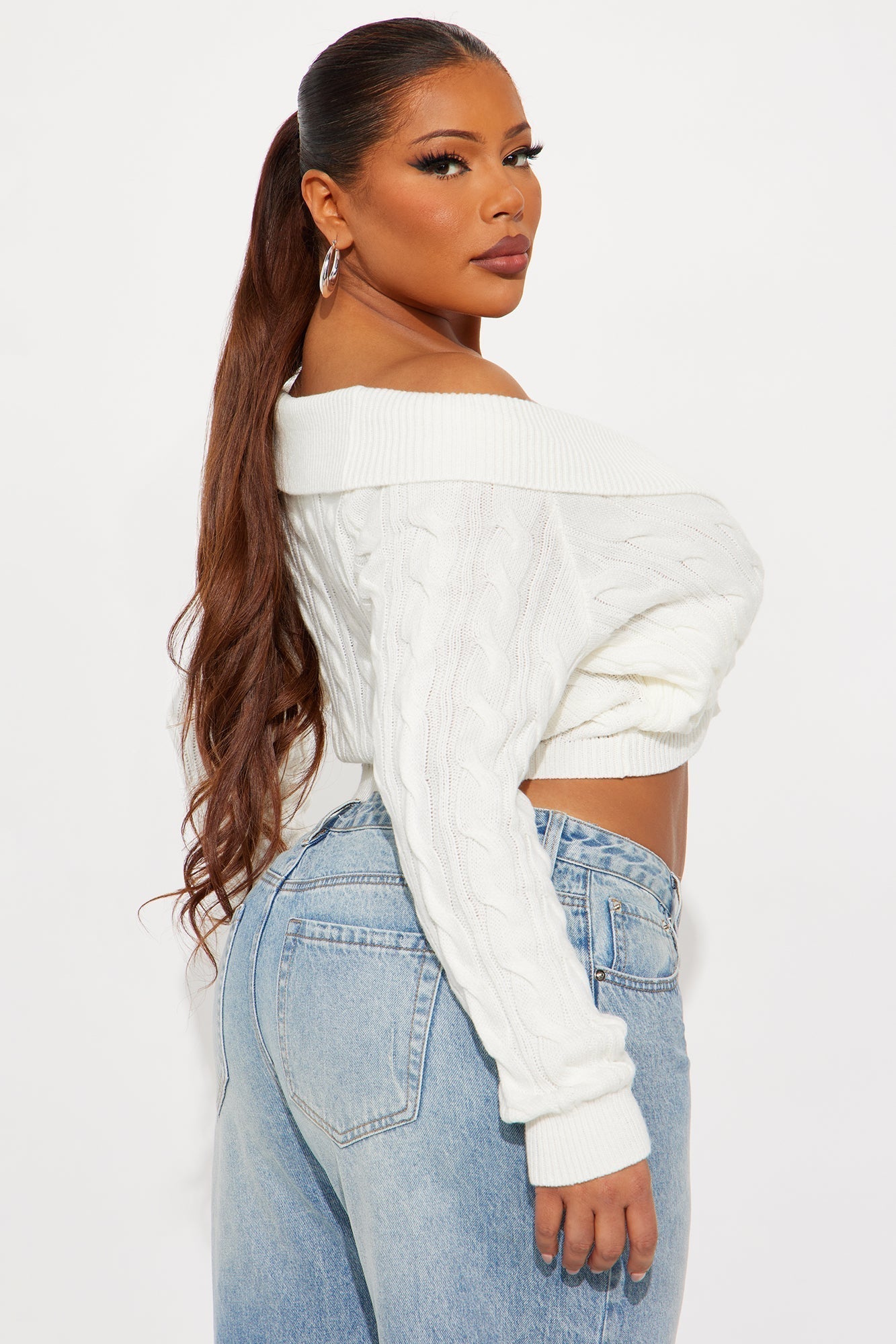 Doing My Best Cropped Sweater - Ivory