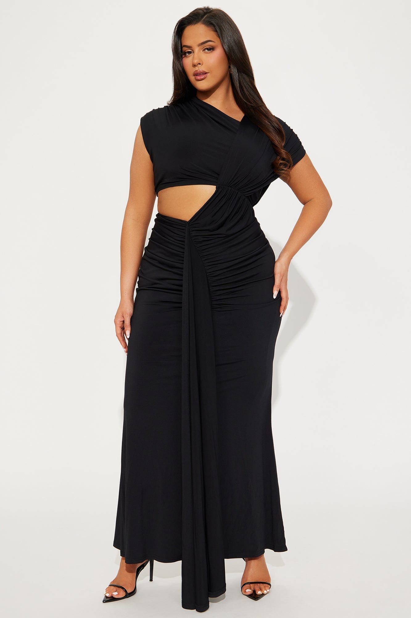 Aria Cut Out Maxi Dress - Black