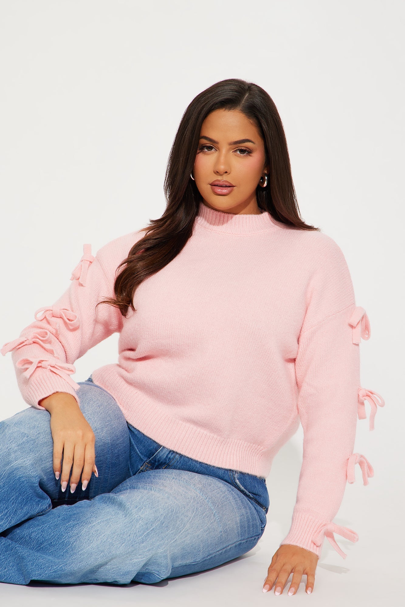 Pretty In Pink Bow Sweater - Pink