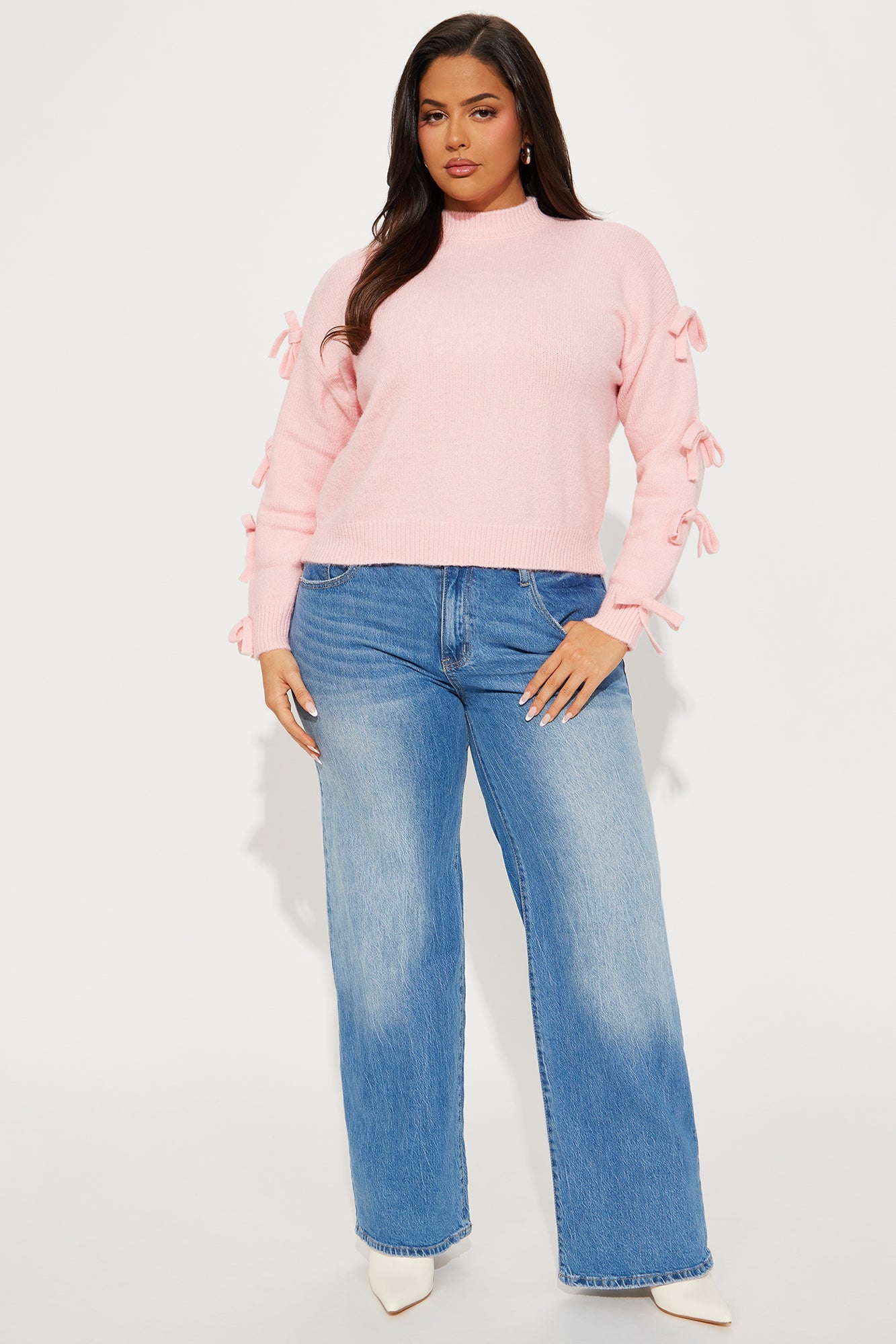 Pretty In Pink Bow Sweater - Pink