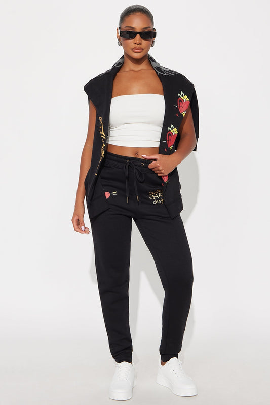Ed Hardy Sacred Heart Jogger - Black