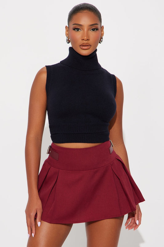 She's Heartless Turtle Neck Sweater - Black