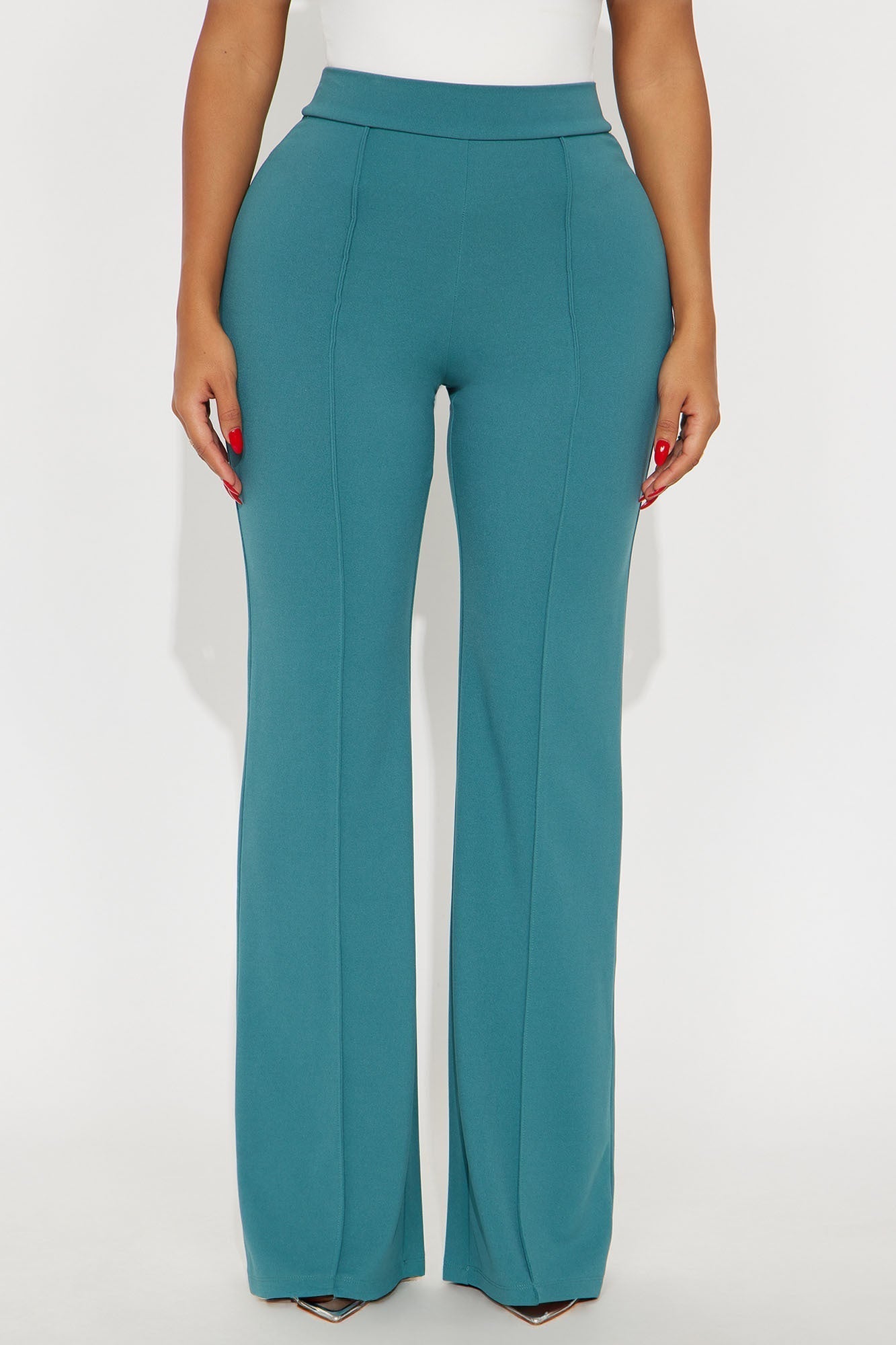 Victoria High Waisted Dress Pants - Jade