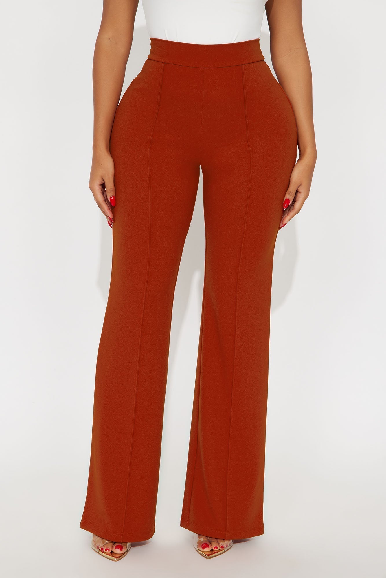 Victoria High Waisted Dress Pants - Rust