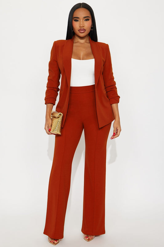Victoria High Waisted Dress Pants - Rust