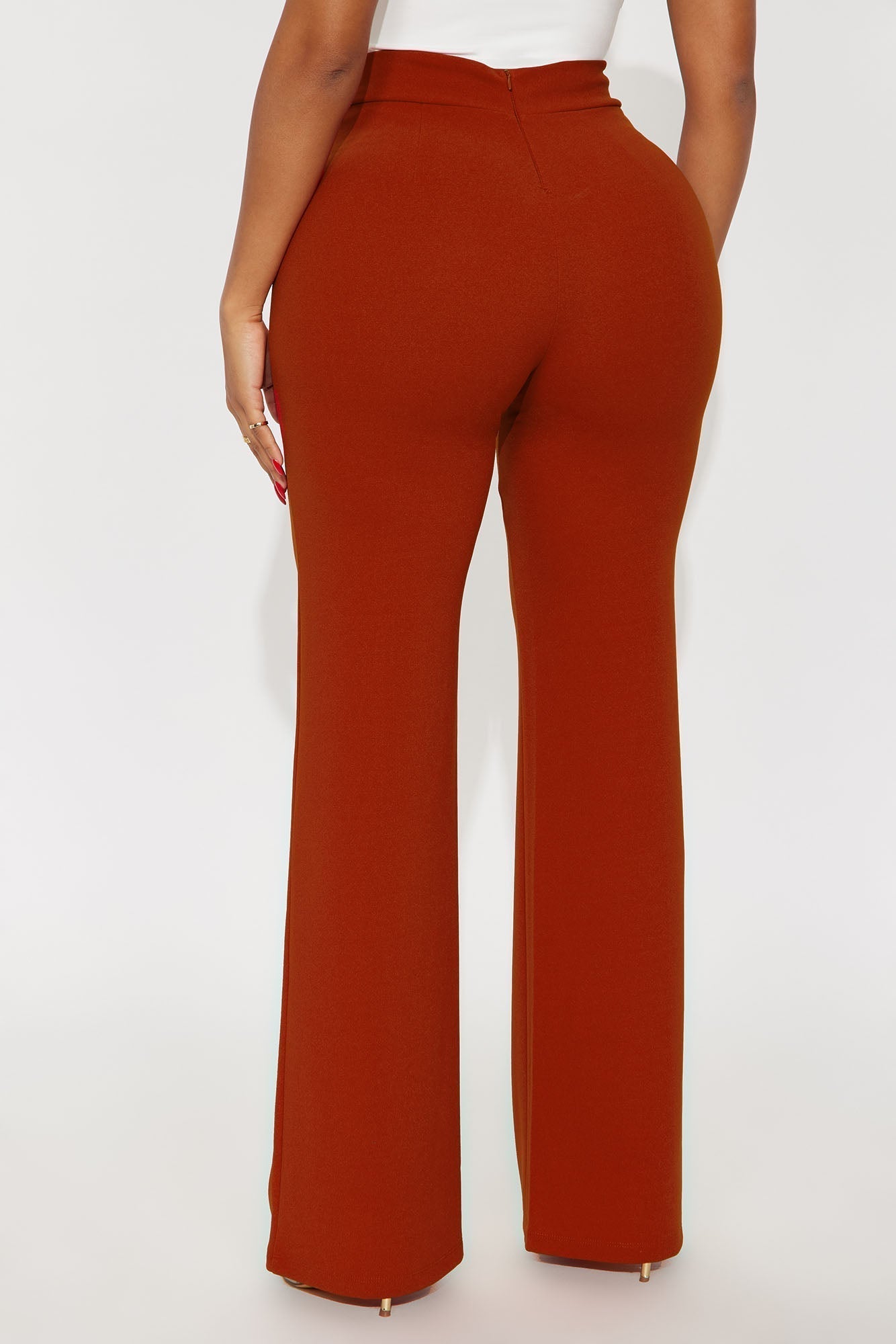 Victoria High Waisted Dress Pants - Rust
