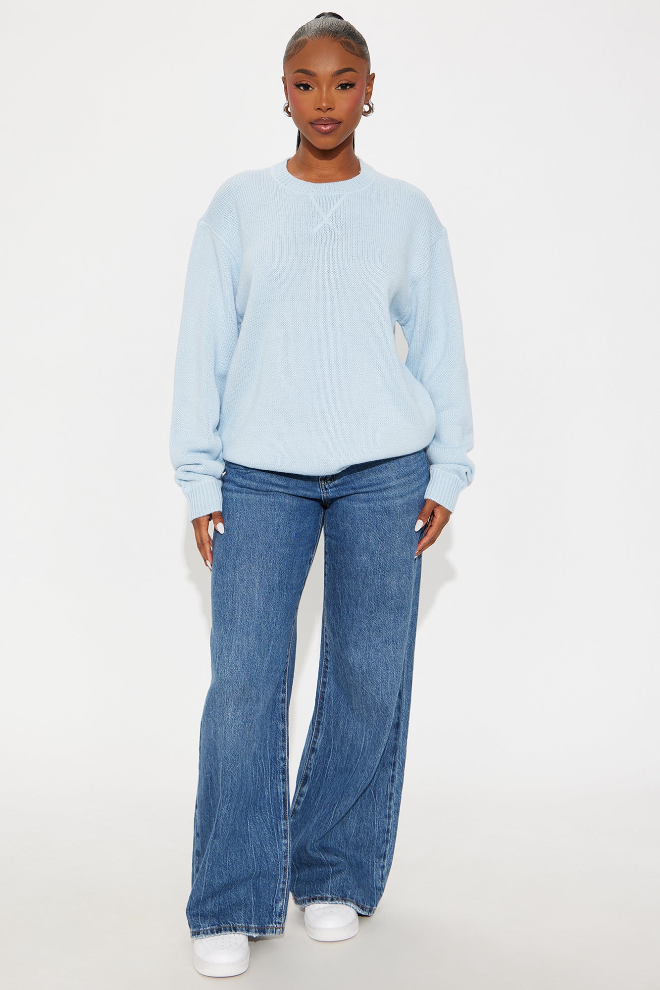 The Cozy Days Pullover Sweater - Ice Blue