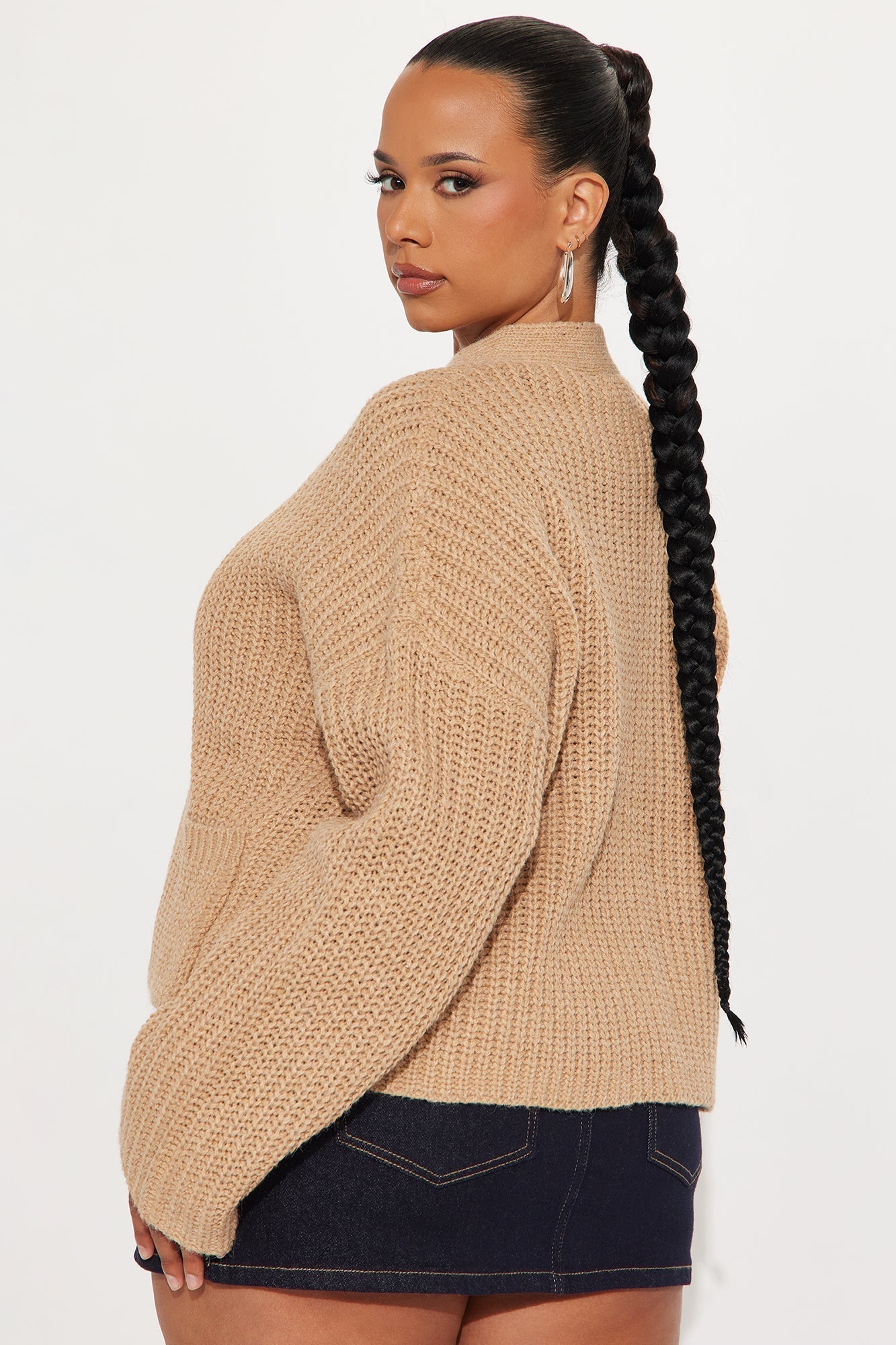Fill Me In Chunky Knit Cardigan - Taupe