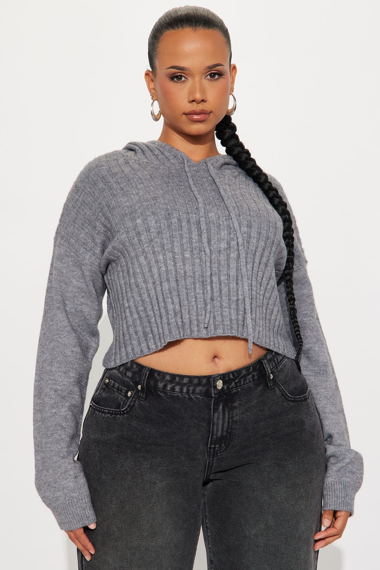 Coco Hooded Sweater - Charcoal