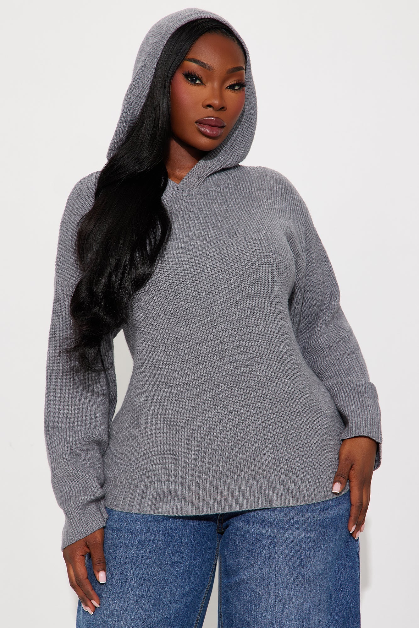 The Coziest Hooded Sweater - Grey