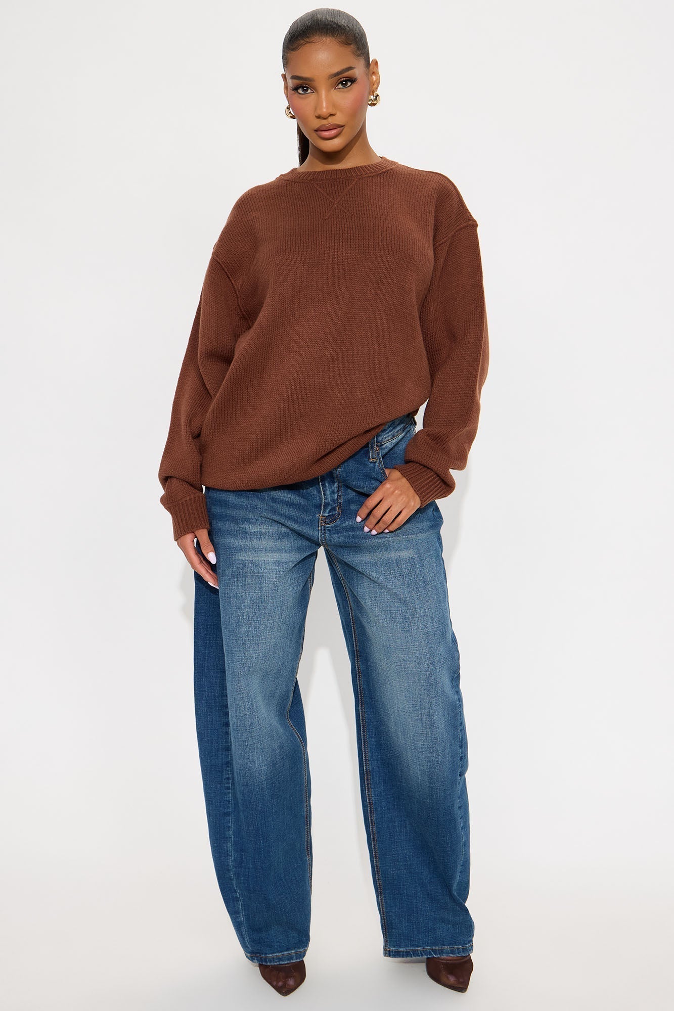 The Cozy Days Pullover Sweater - Chestnut