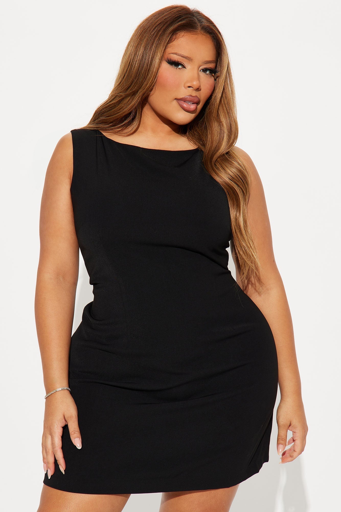Kylan Crepe Mini Dress - Black