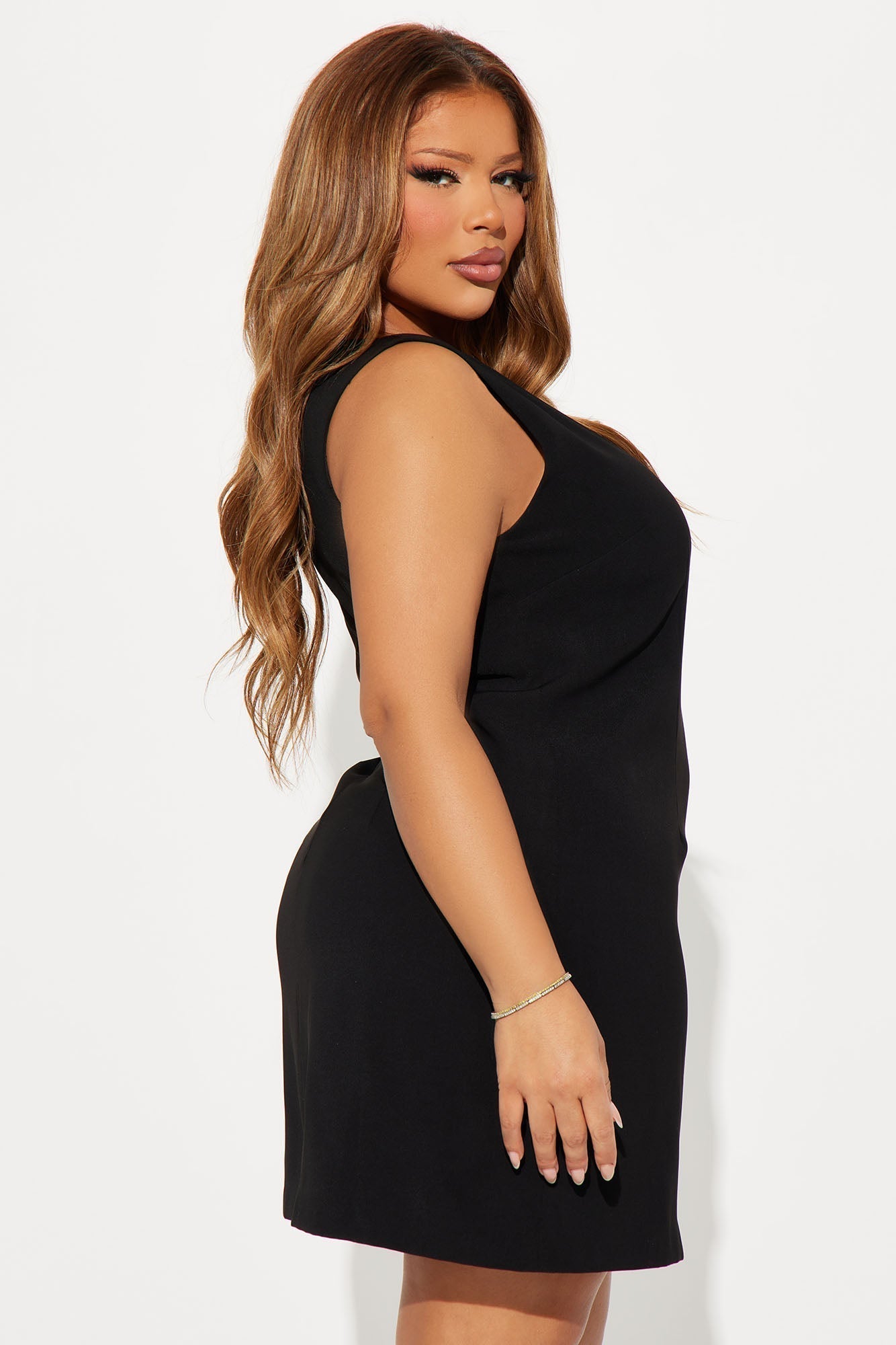 Kylan Crepe Mini Dress - Black