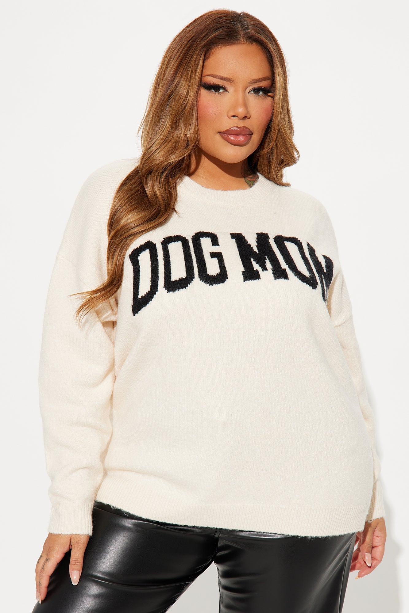 Dog Mom Sweater - Ivory/combo