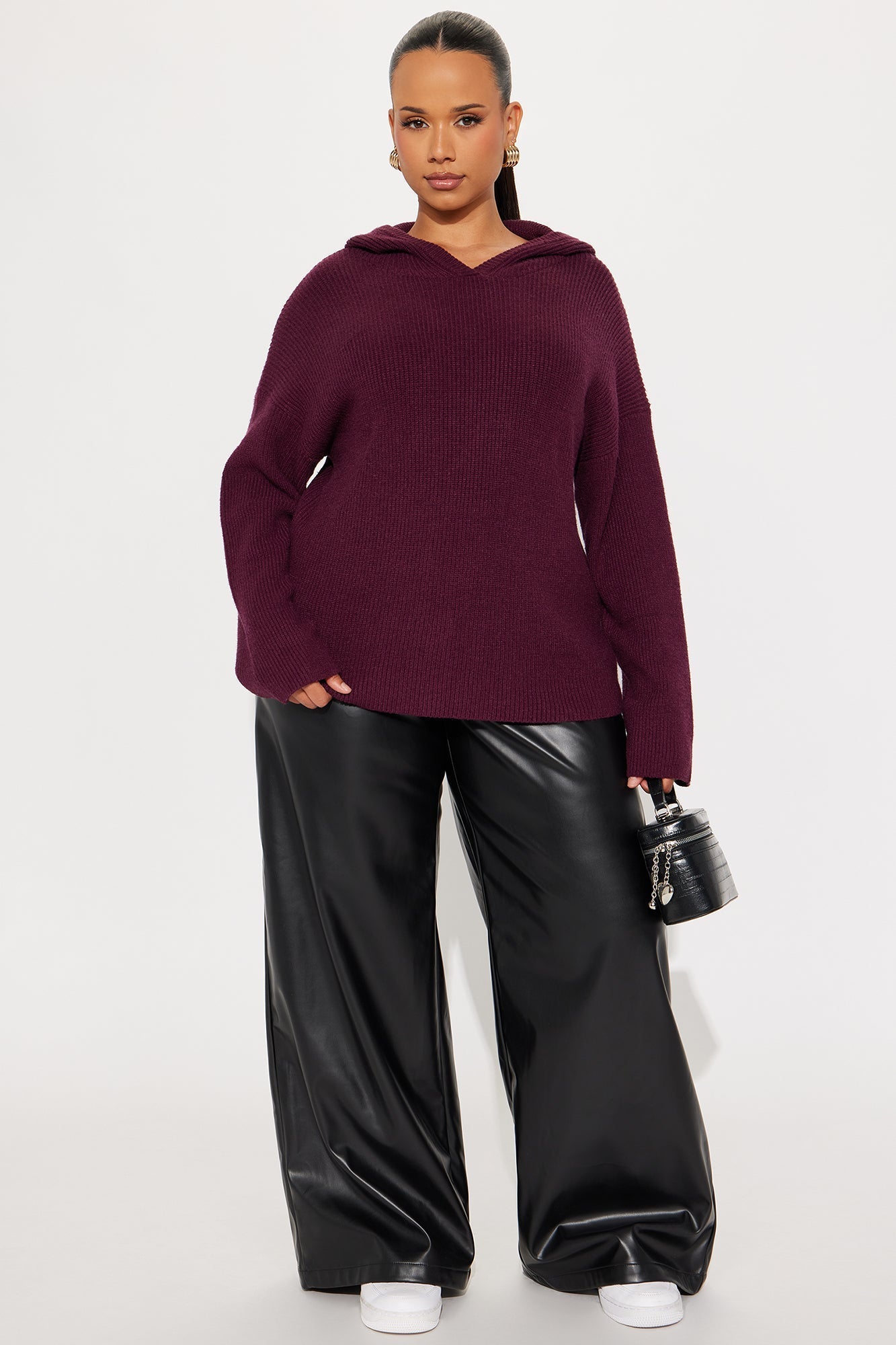 The Coziest Hooded Sweater - Plum