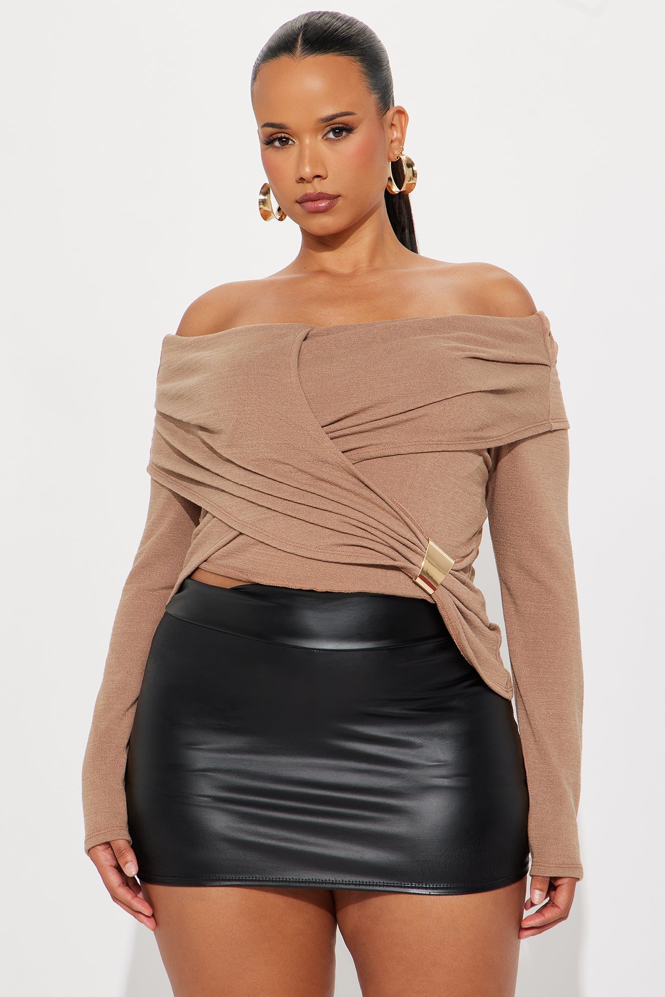 Lovers Takeover Long Sleeve Top - Mocha