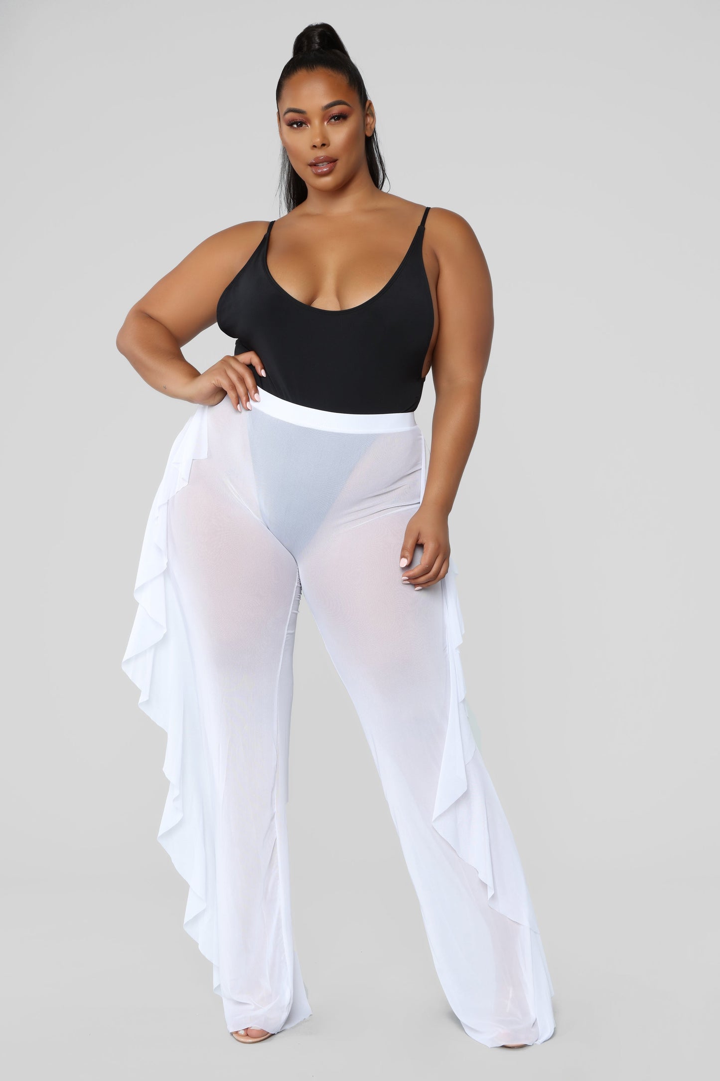 Sunshine See Through Cover Up Pant - White
