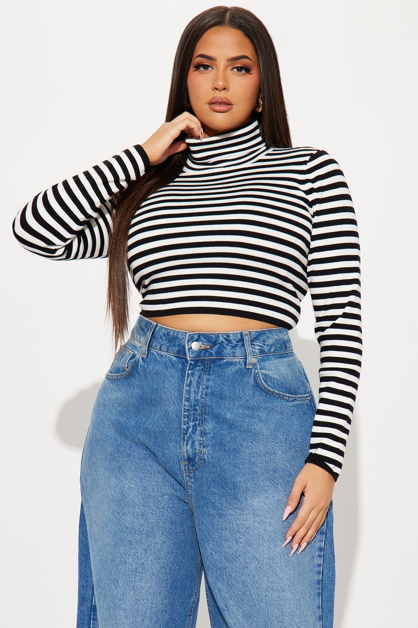 Henrietta Turtleneck Sweater - Black/White