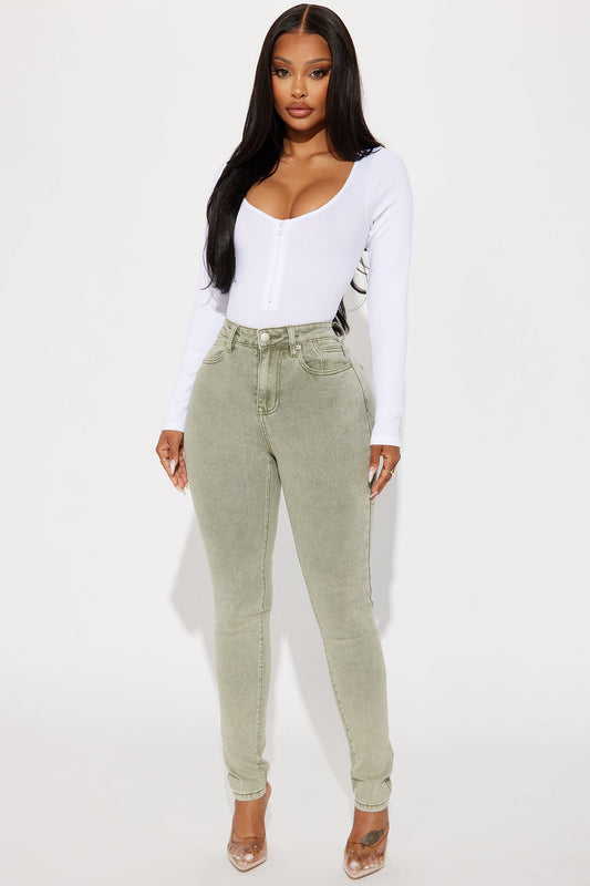 Shape Up Sculpting Stretch Skinny Jeans - Green