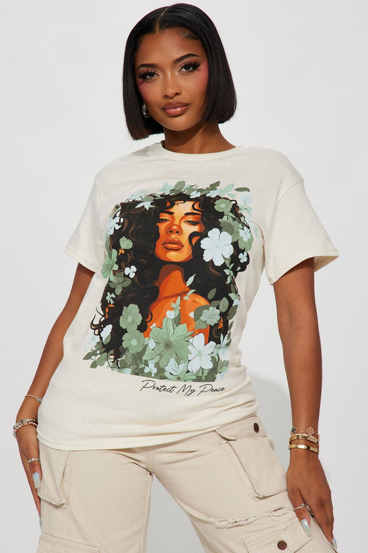 Protect My Peace Graphic Tee - Natural/Combo