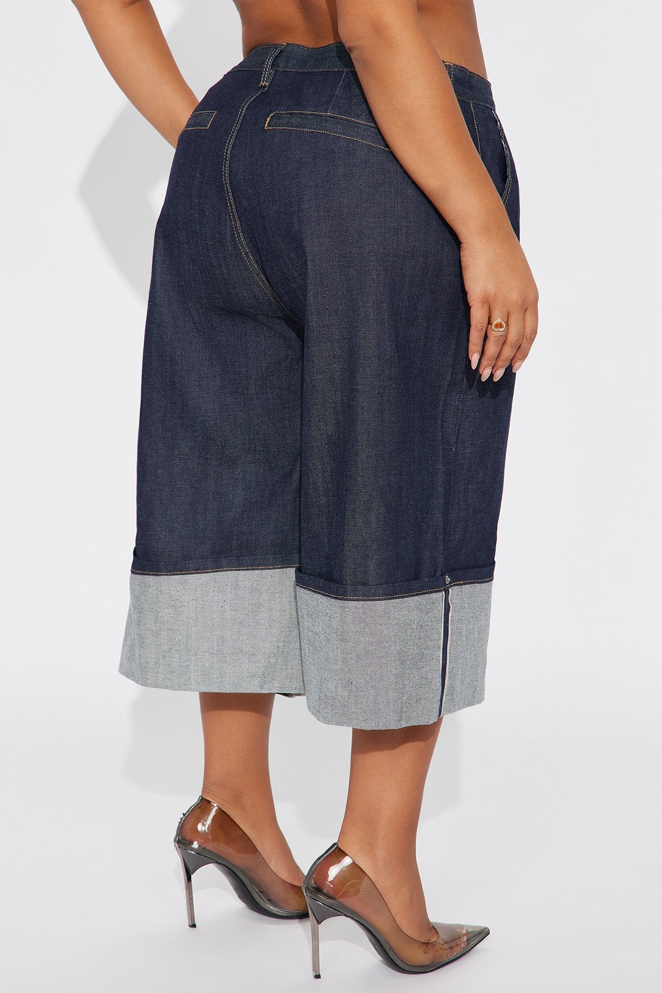 Premium Selvedge Cuffed Denim Jorts - Dark Denim