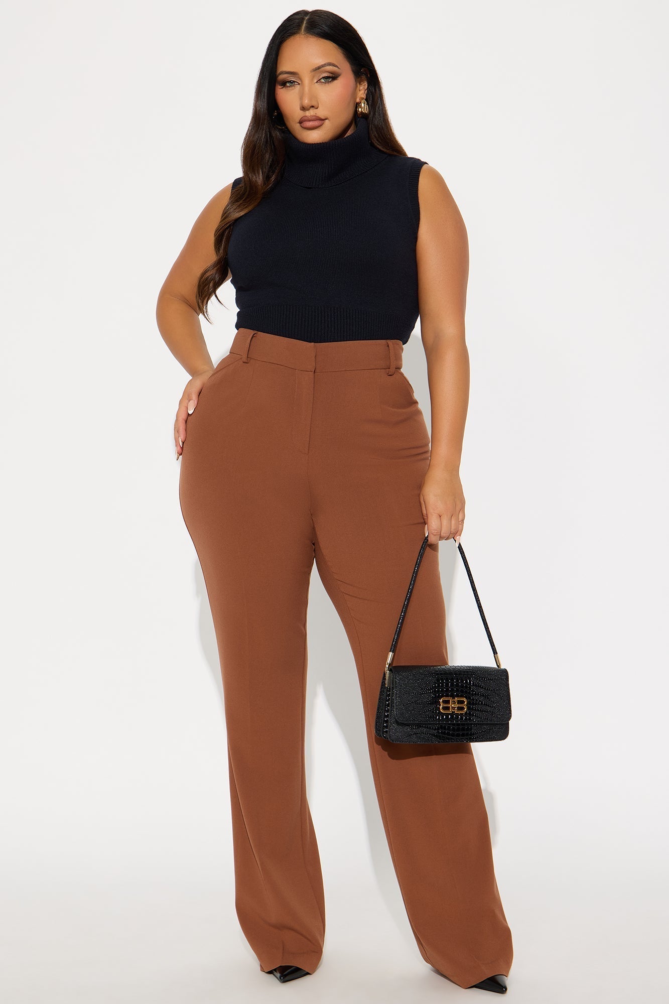 Tall Tasha Dressy High Rise Pants - Mocha