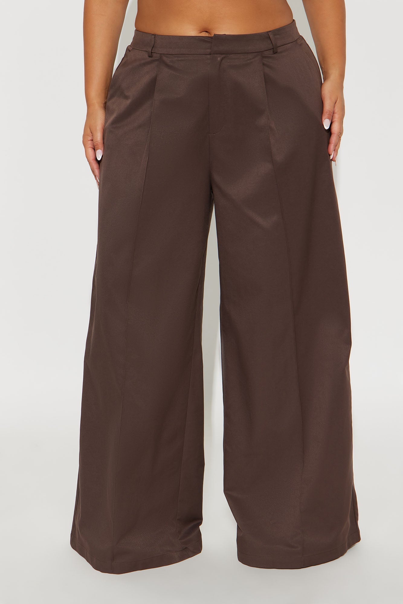 Denise Wide Leg Pant 33″ - Brown