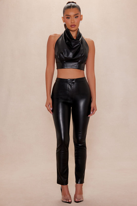 Kendra Faux Leather Skinny Pant - Black