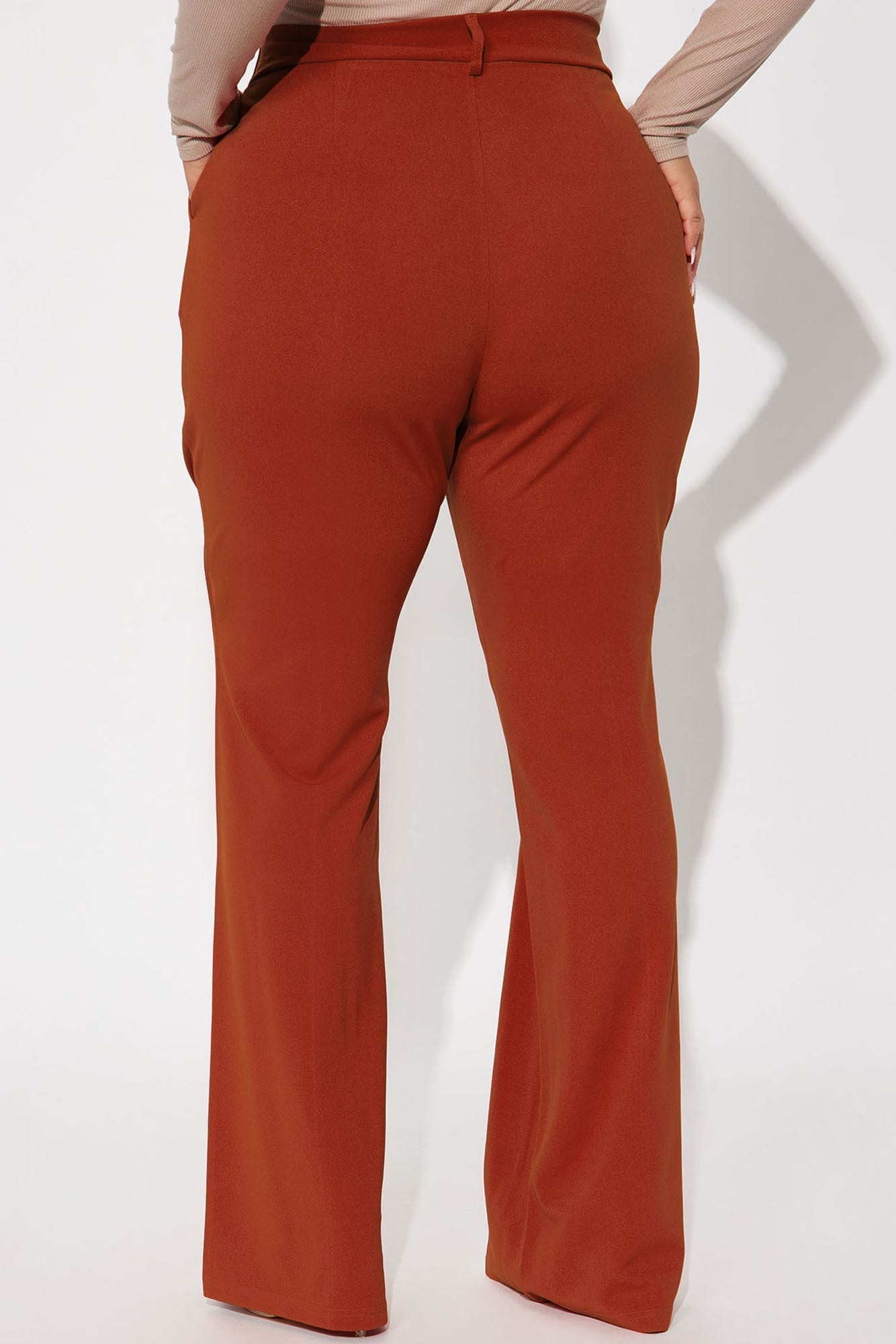 Tall Heidi Wide Leg Trouser Pant - Rust