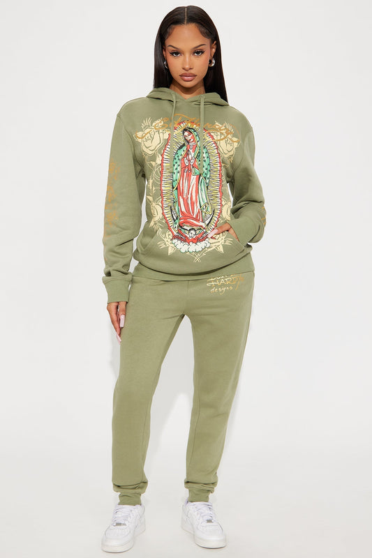 Ed Hardy Mary Roses Jogger - Sage