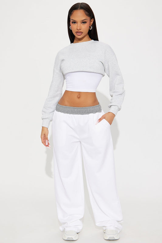 Ryder Fleece Lounge Pant - White