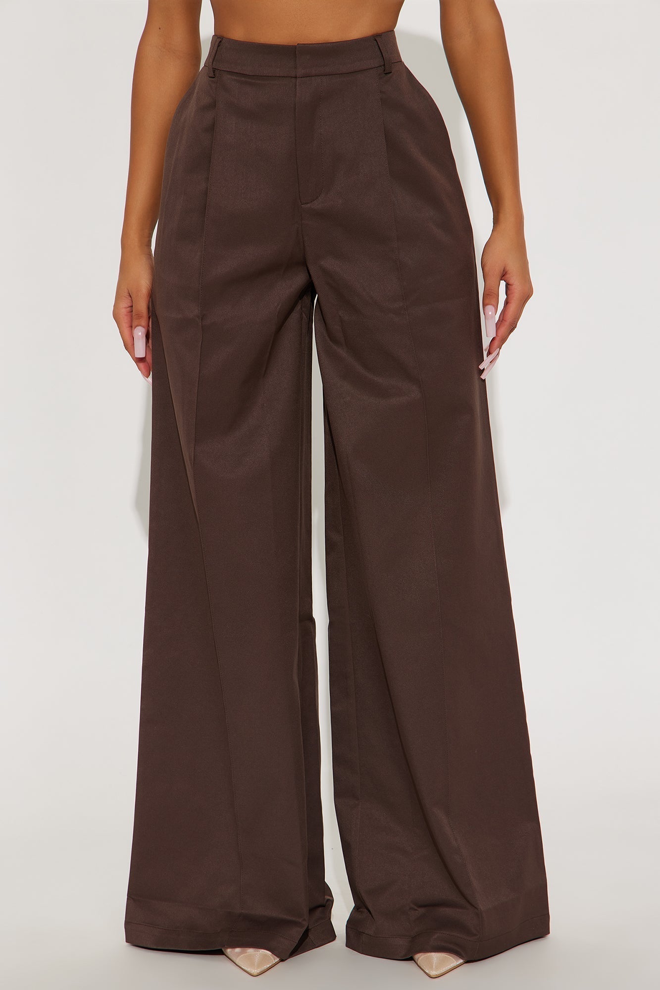 Denise Wide Leg Pant 33″ - Brown