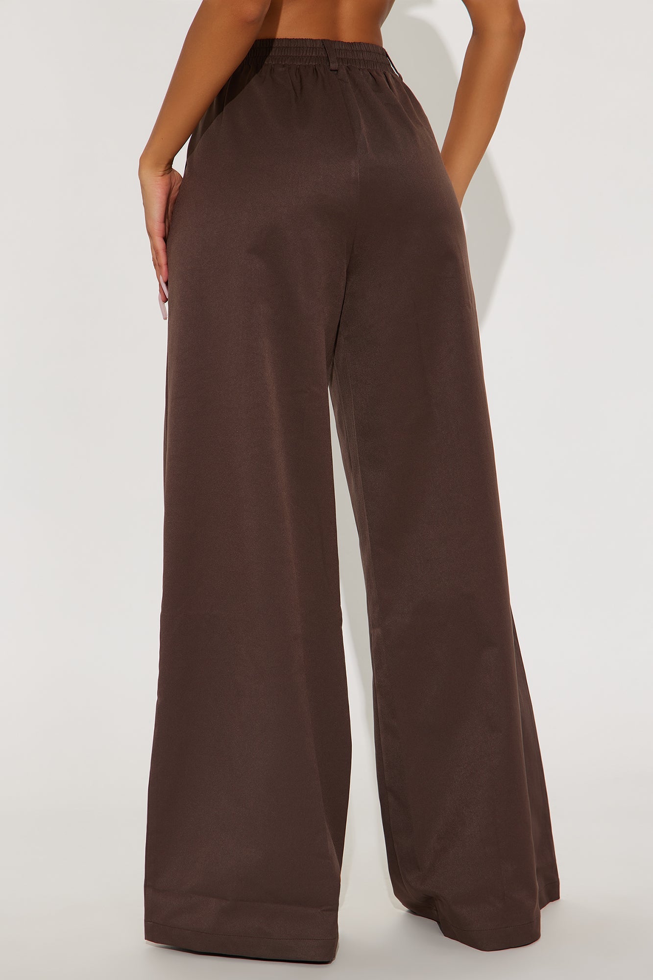 Denise Wide Leg Pant 33″ - Brown