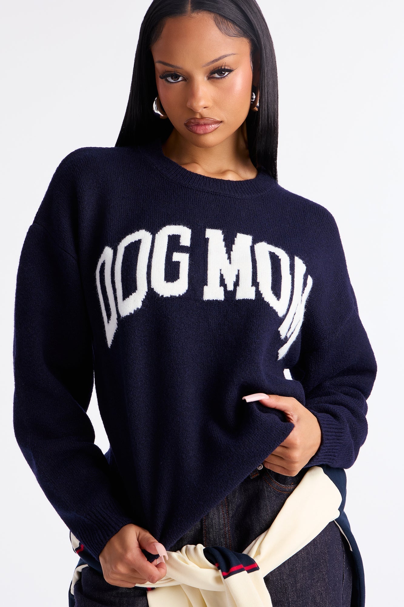 Dog Mom Sweater - Navy/combo