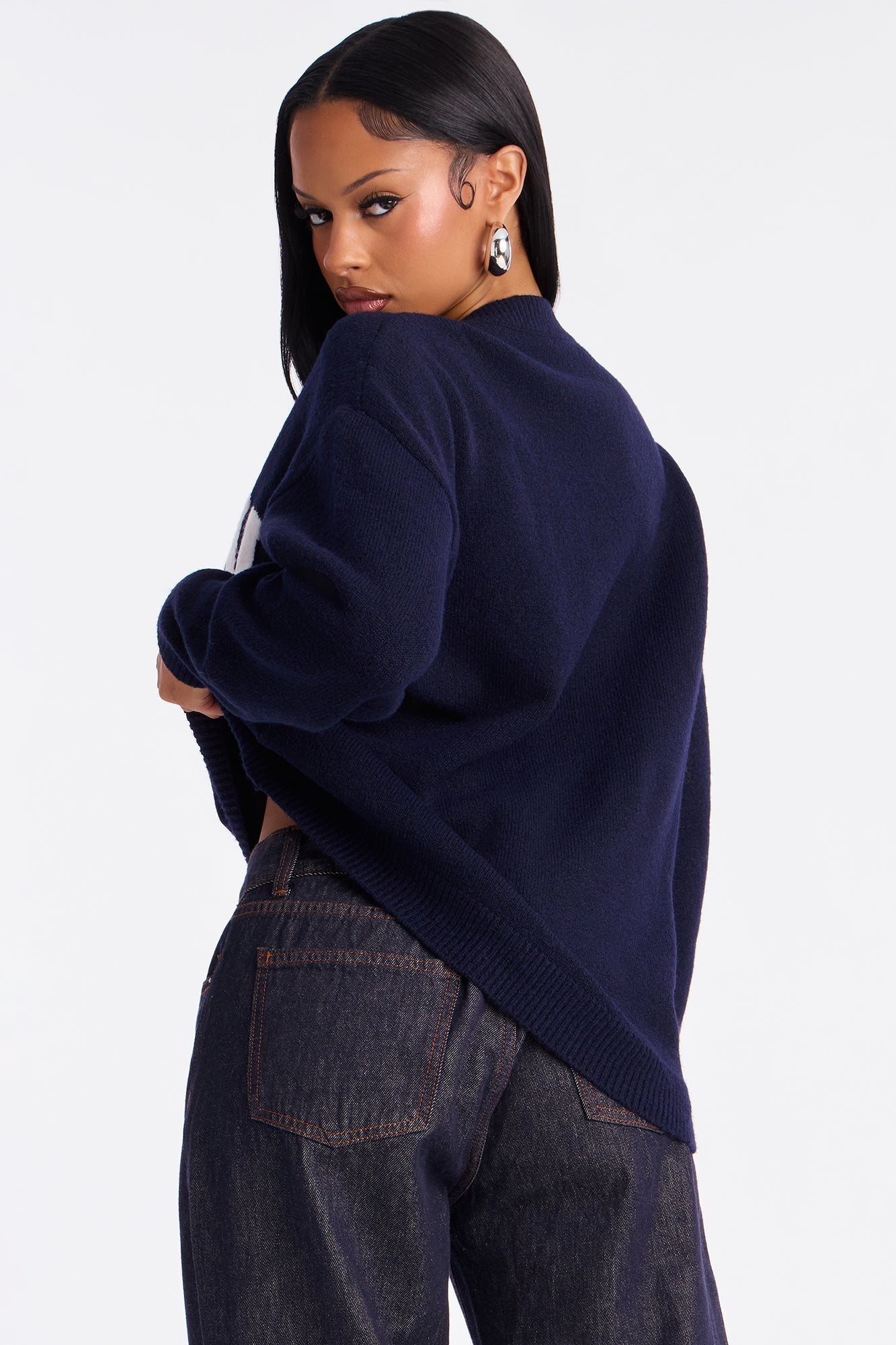 Dog Mom Sweater - Navy/combo