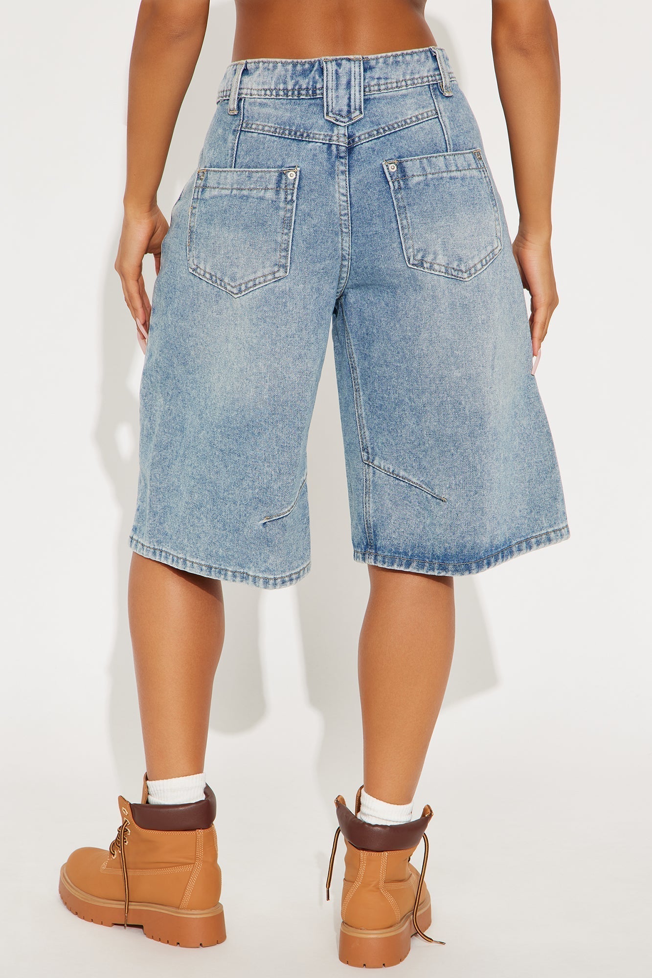 Leonie Non Stretch Denim Jorts - Medium Wash