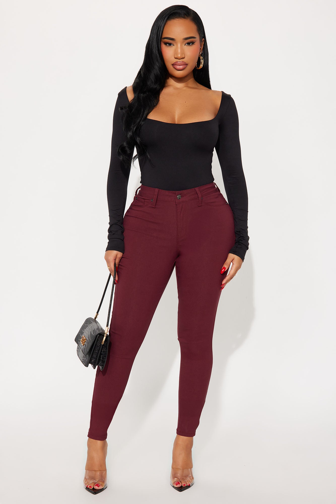 Hyperstretch Skinny Pants - Wine