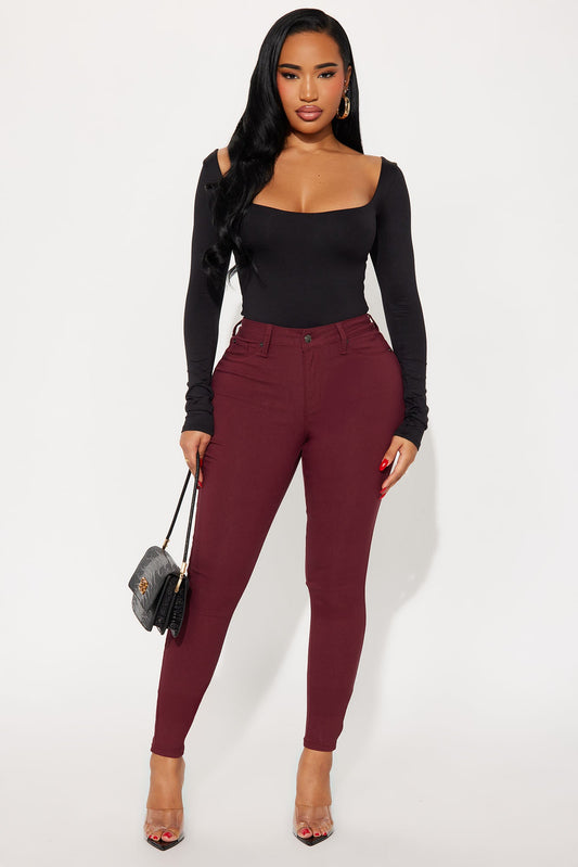 Hyperstretch Skinny Pants - Wine