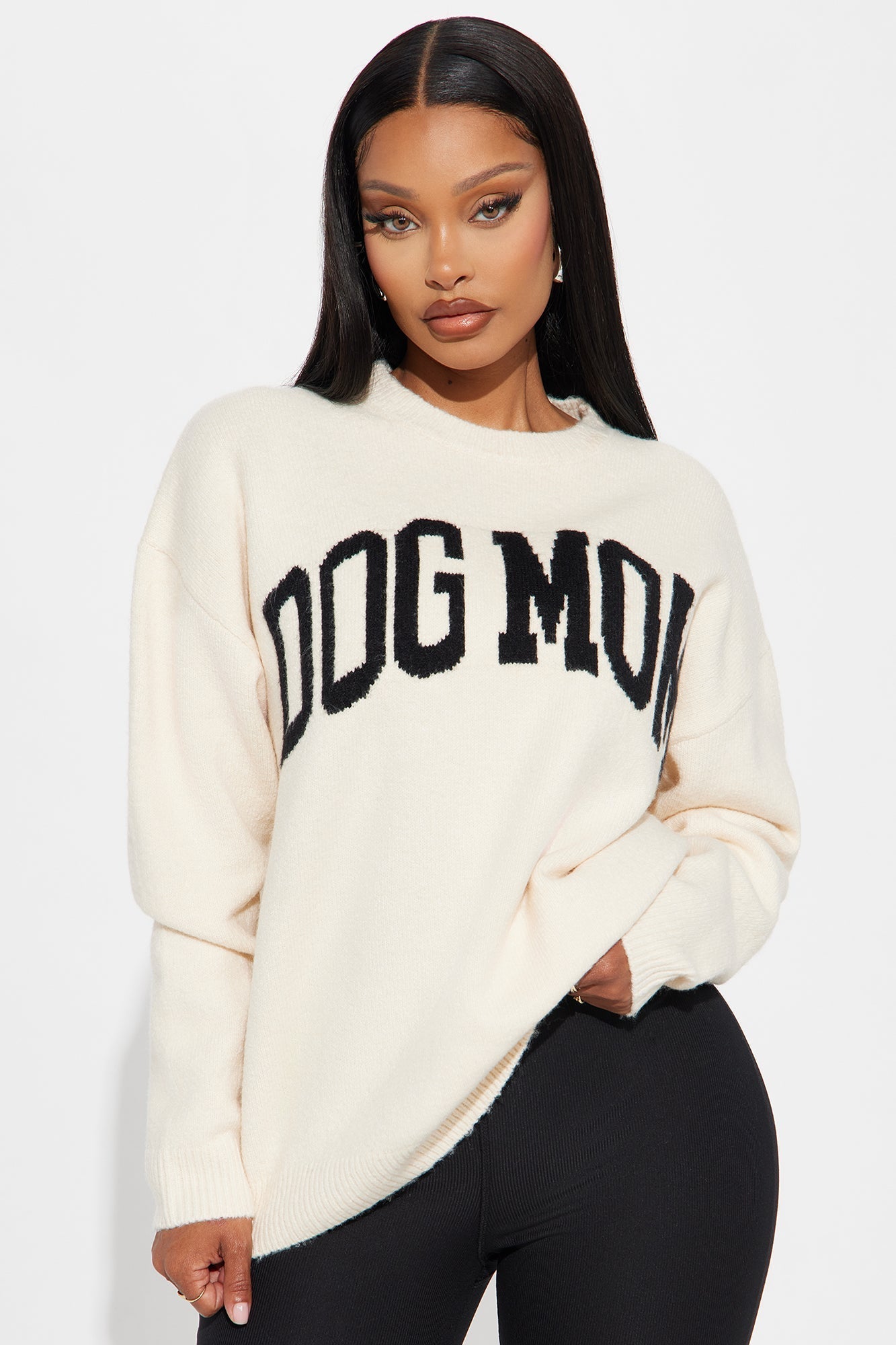 Dog Mom Sweater - Ivory/combo