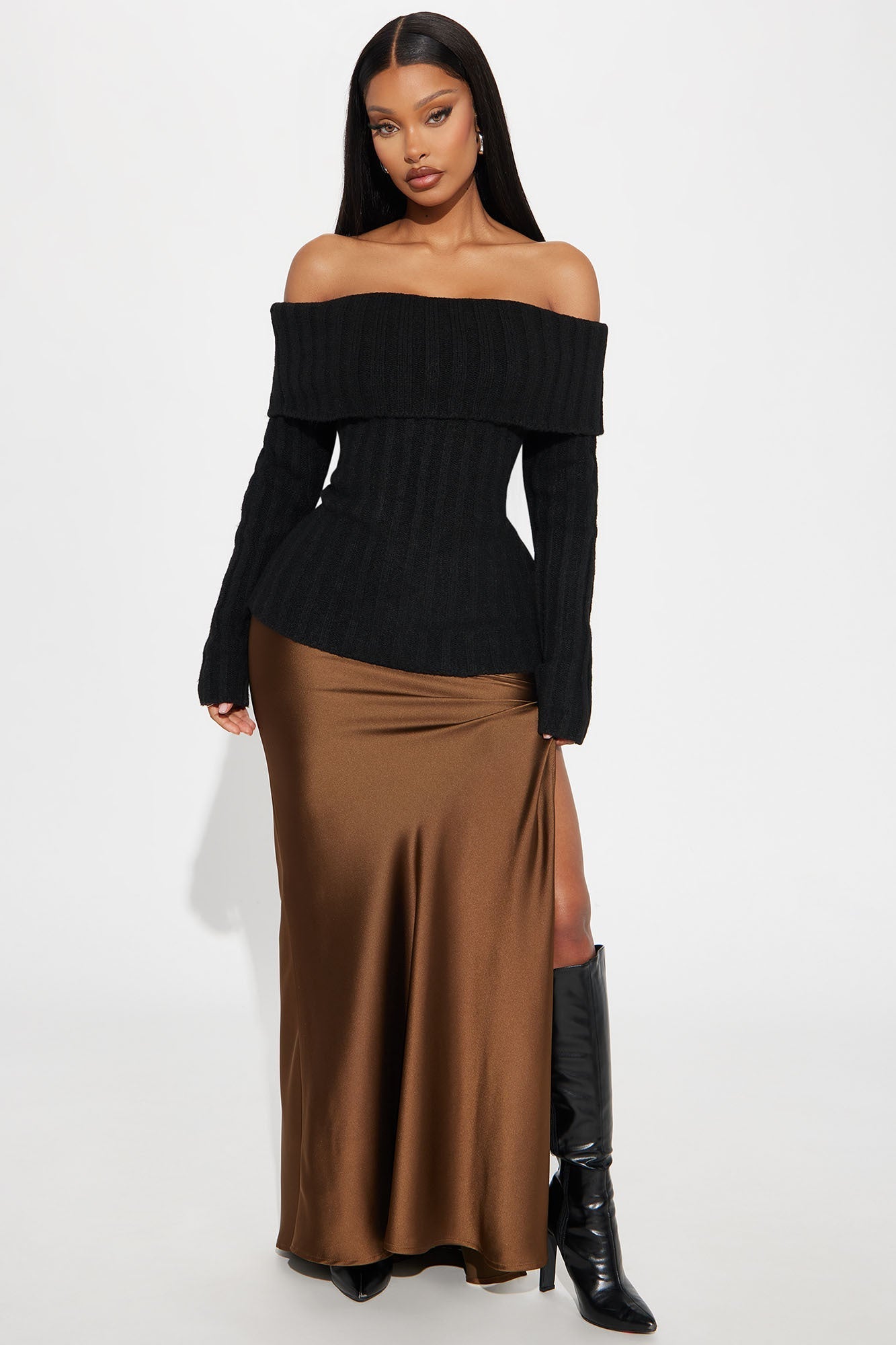 Mid City Off Shoulder Sweater - Black
