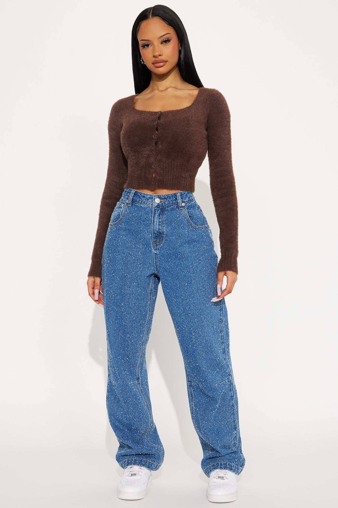 Teddy Bear Club Fuzzy Cardigan - Mocha