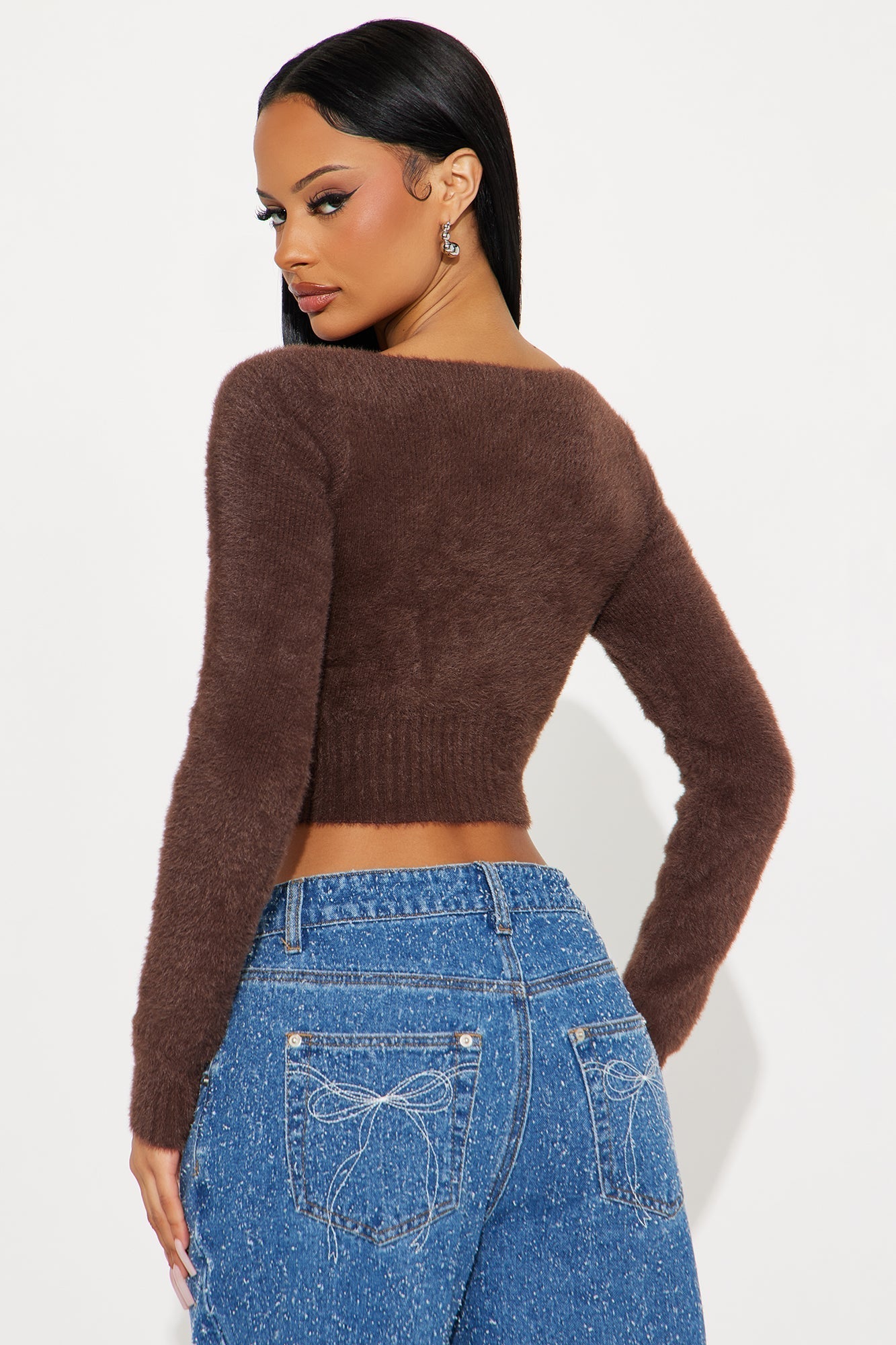 Teddy Bear Club Fuzzy Cardigan - Mocha